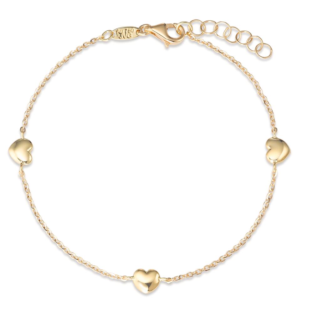 Armband 750/18 K Gelbgold Herz verstellbar