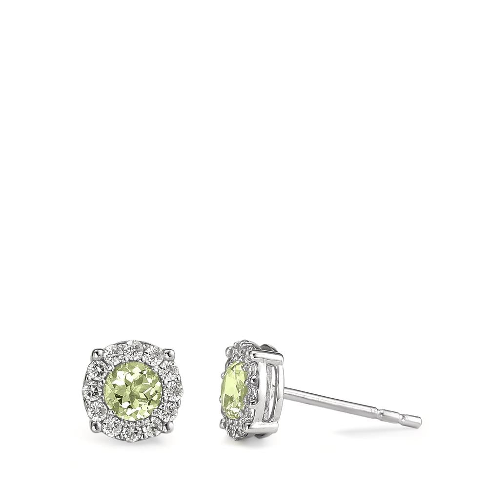 Ohrstecker 375/9 K Weissgold Peridot 2 Steine Ø6 mm