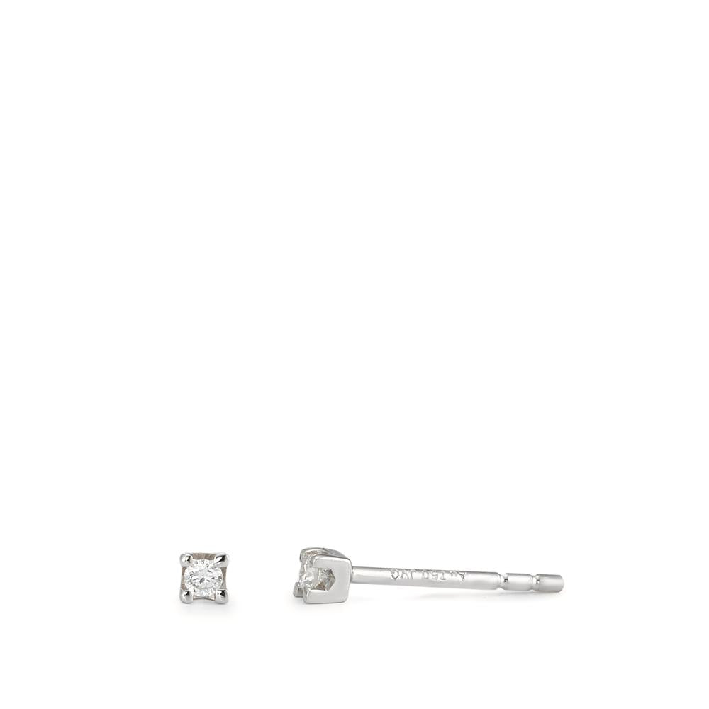 Ohrstecker 750/18 K Weissgold Diamant 0.04 ct, 2 Steine, w-si Ø2.2 mm