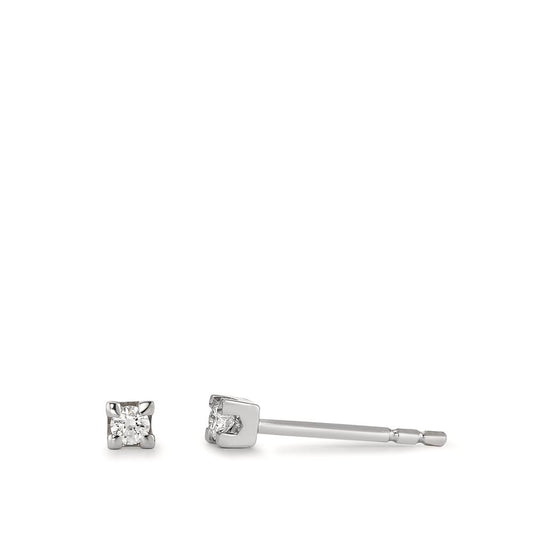 Ohrstecker 750/18 K Weissgold Diamant 0.10 ct, 2 Steine, w-si Ø2.5 mm