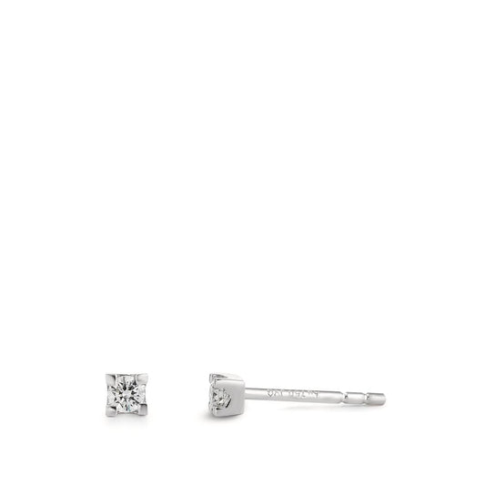 Ohrstecker 750/18 K Weissgold Diamant 0.14 ct, 2 Steine, w-si Ø3 mm