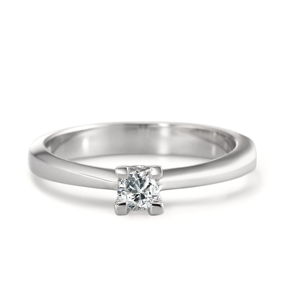 Solitär Ring 750/18 K Weissgold Diamant 0.15 ct, w-si