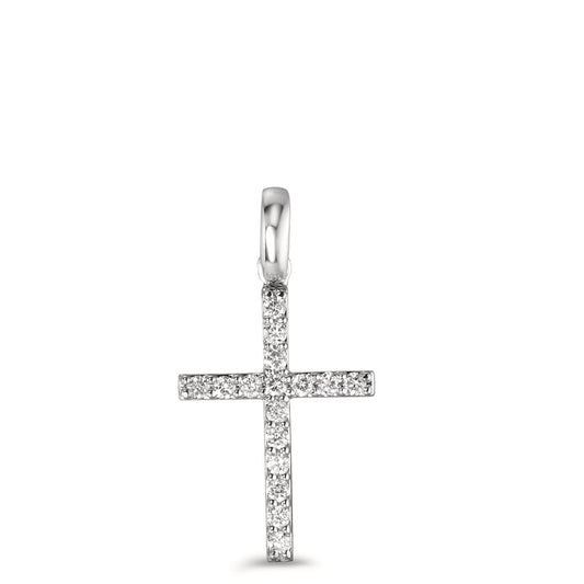 Anhänger 750/18 K Weissgold Diamant 0.15 ct, 16 Steine, w-si