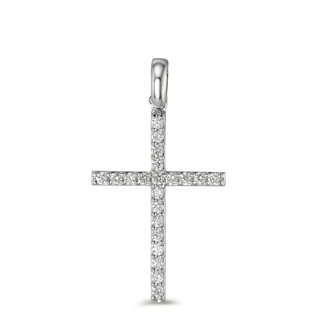 Anhänger 750/18 K Weissgold Diamant 0.21 ct, 21 Steine, w-si