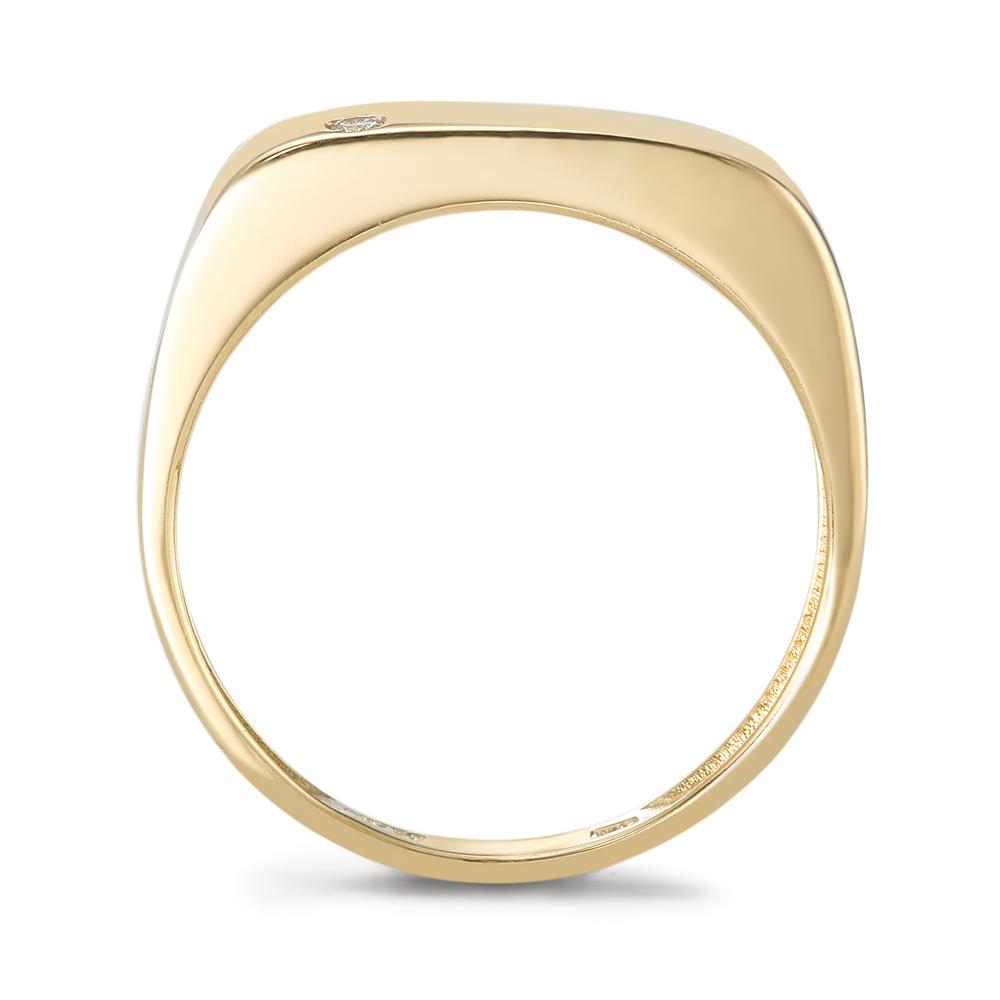 Fingerring 750/18 K Gelbgold, 750/18 K Weissgold Diamant 0.02 ct, w-si