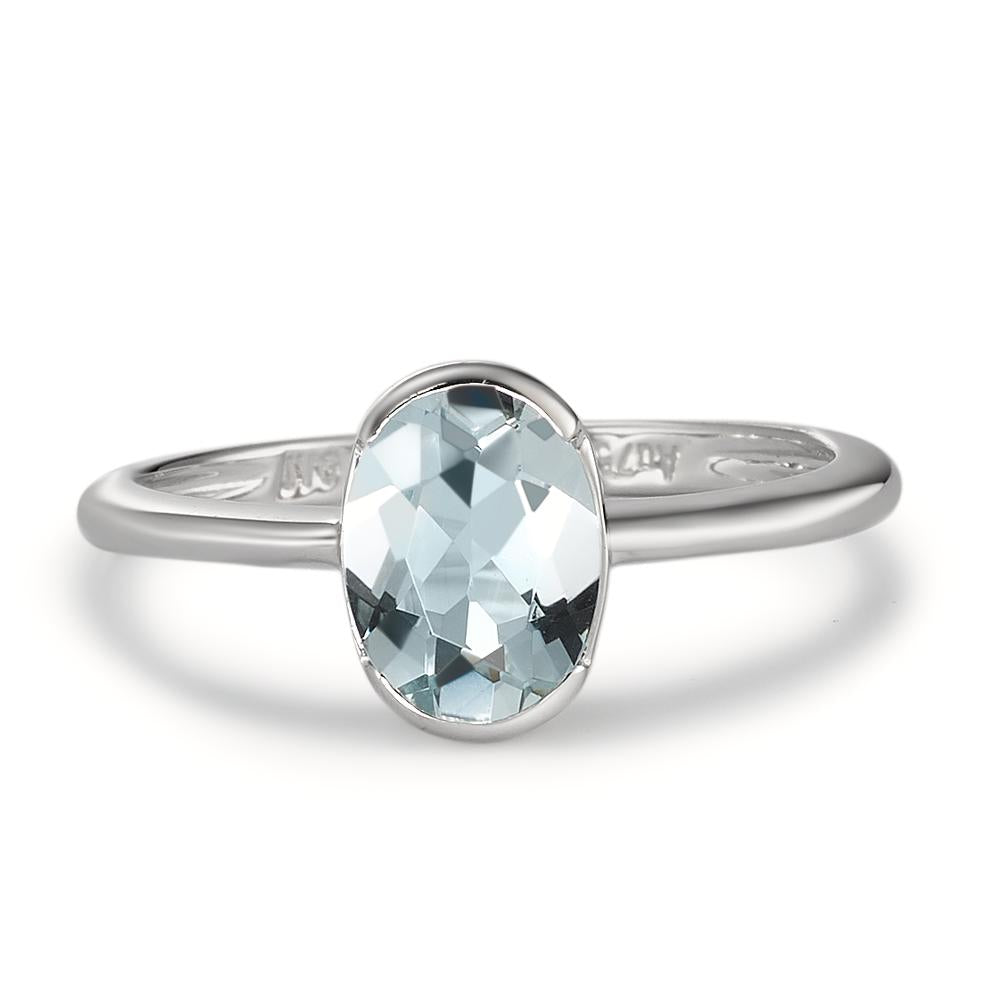 Fingerring 750/18 K Weissgold Aquamarin 1.08 ct