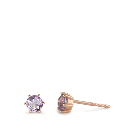 Ohrstecker 750/18 K Rotgold Amethyst violett, 2 Steine Ø4.5 mm