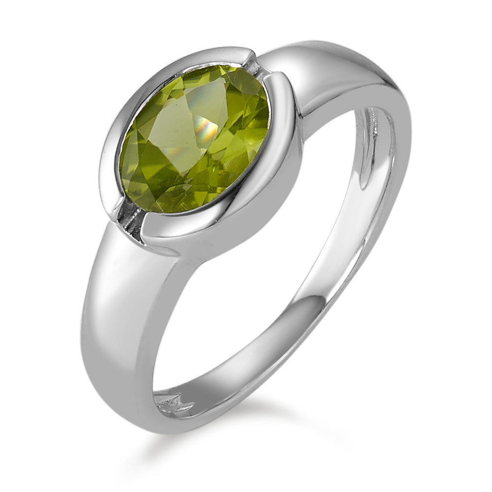 Fingerring 375/9 K Weissgold Peridot