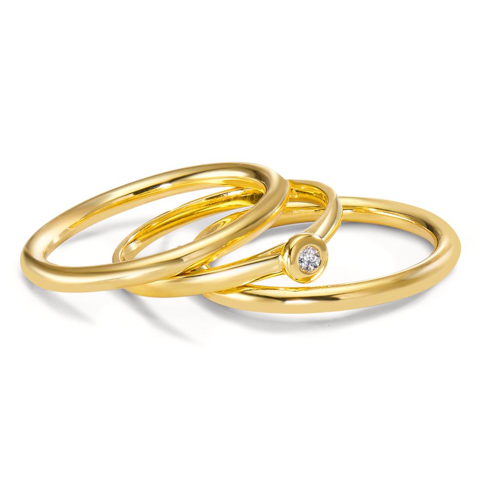 Solitär Ring 750/18 K Gelbgold Diamant 0.03 ct, w-si