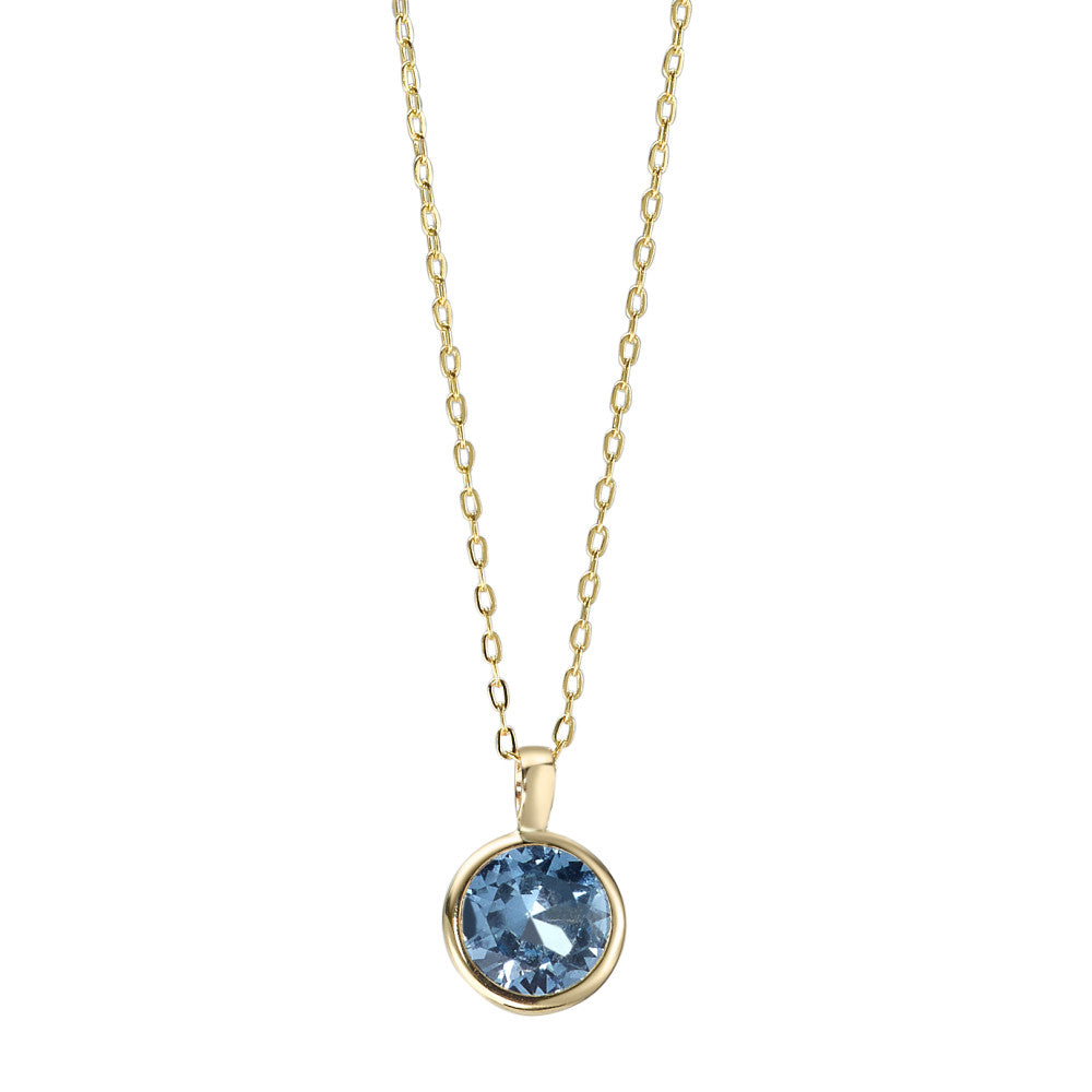 Collier 585/14 K Gelbgold Zirkonia blau 40-42 cm verstellbar