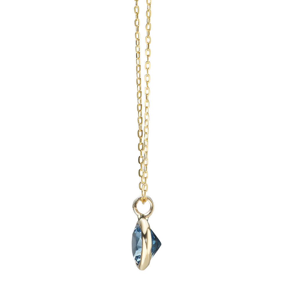 Collier 585/14 K Gelbgold Zirkonia blau 40-42 cm verstellbar