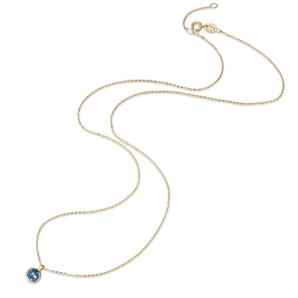 Collier 585/14 K Gelbgold Zirkonia blau 40-42 cm verstellbar