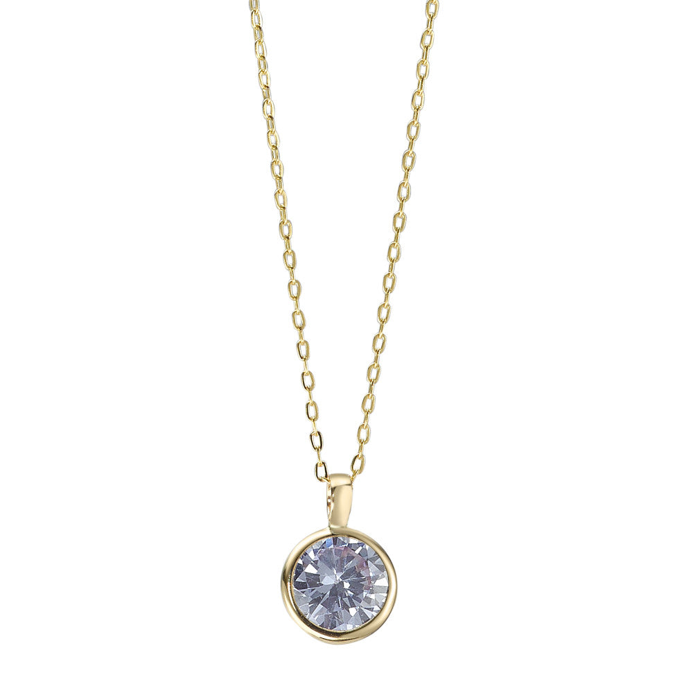 Collier 585/14 K Gelbgold Zirkonia lila 40-42 cm verstellbar