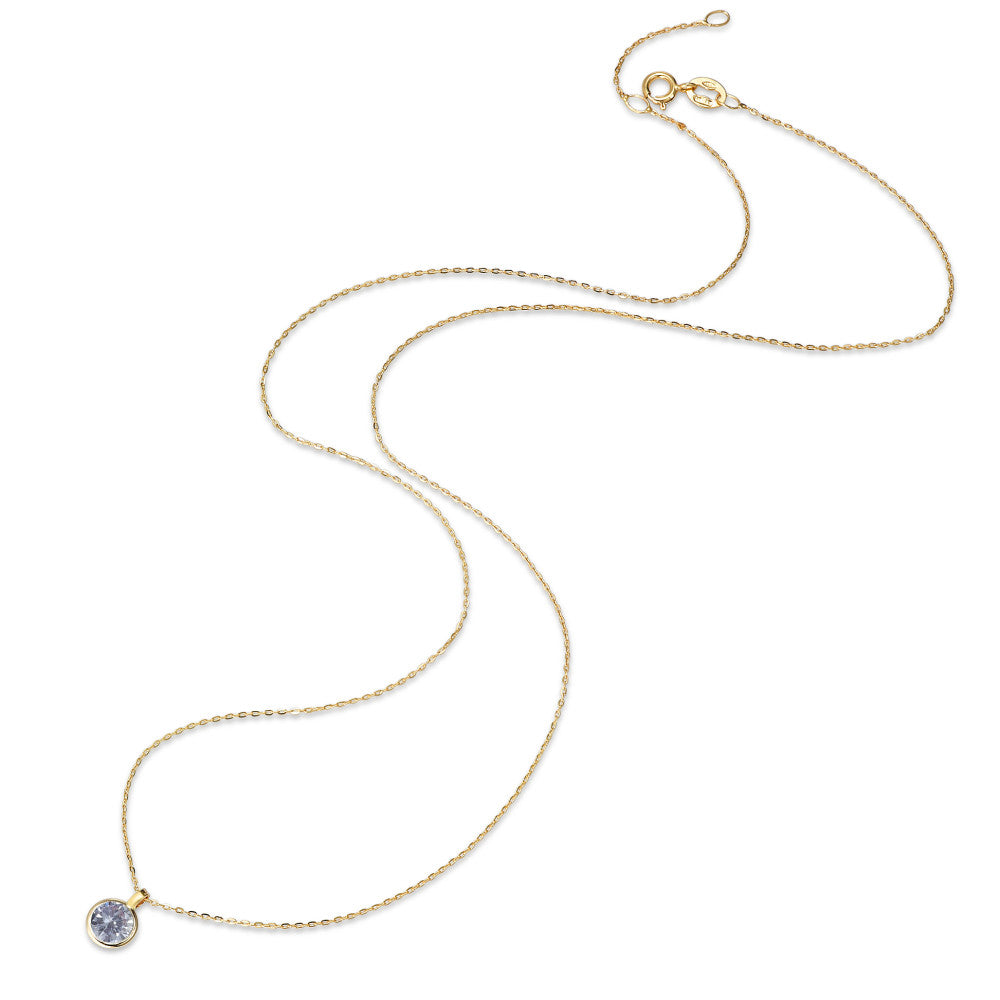 Collier 585/14 K Gelbgold Zirkonia lila 40-42 cm verstellbar