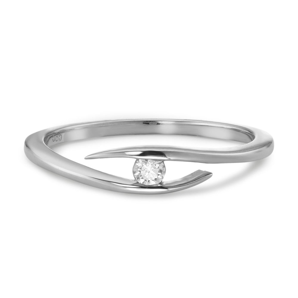 Fingerring 585/14 K Weissgold Diamant 0.05 ct, w-si