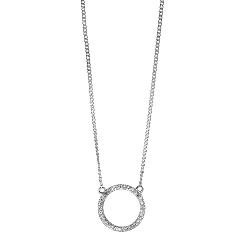 Collier 585/14 K Weissgold Diamant 0.05 ct, w-si 42 cm