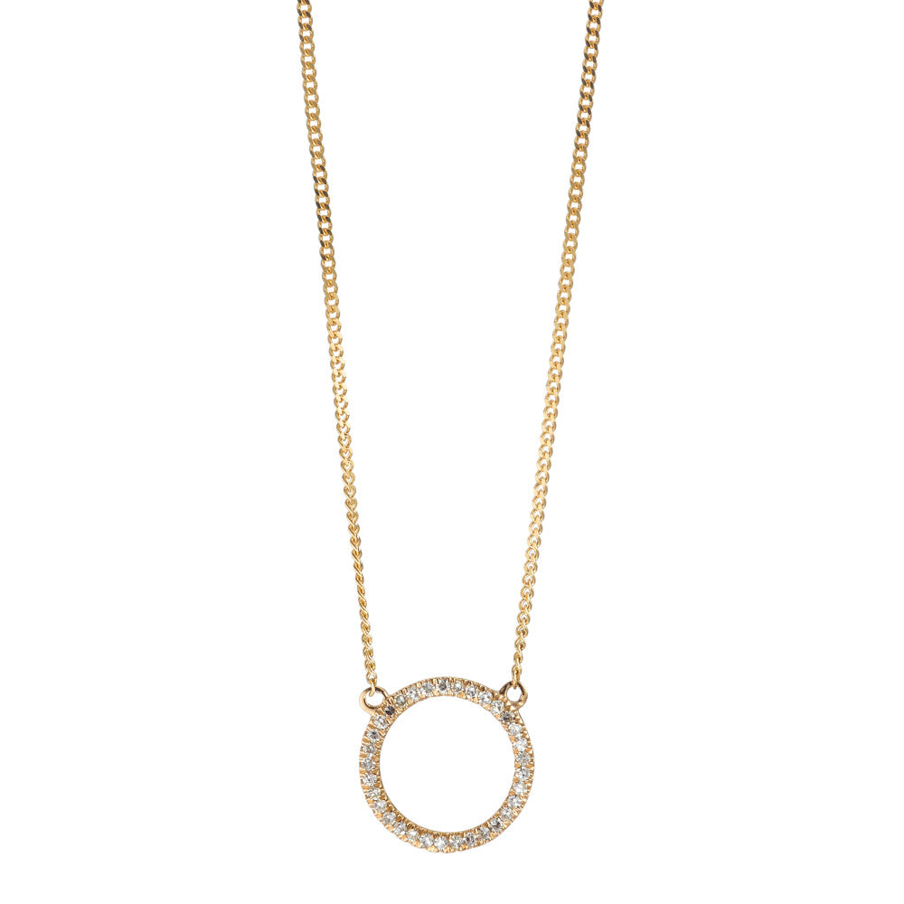 Collier 585/14 K Gelbgold Diamant 0.05 ct, w-si 42 cm