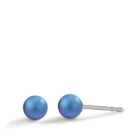 Ohrstecker Globe Ø5mm aus Aluminium in Lapis Blue, Stift und Verschluss aus Edelstahl