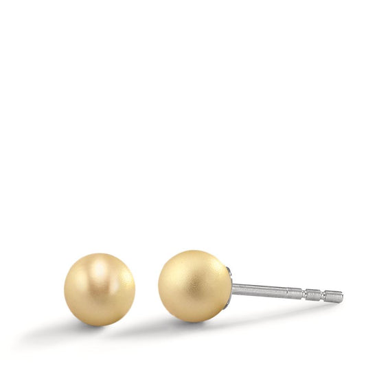 Ohrstecker Globe Ø6mm aus Aluminium in Light Gold, Stift und Verschluss aus Edelstahl