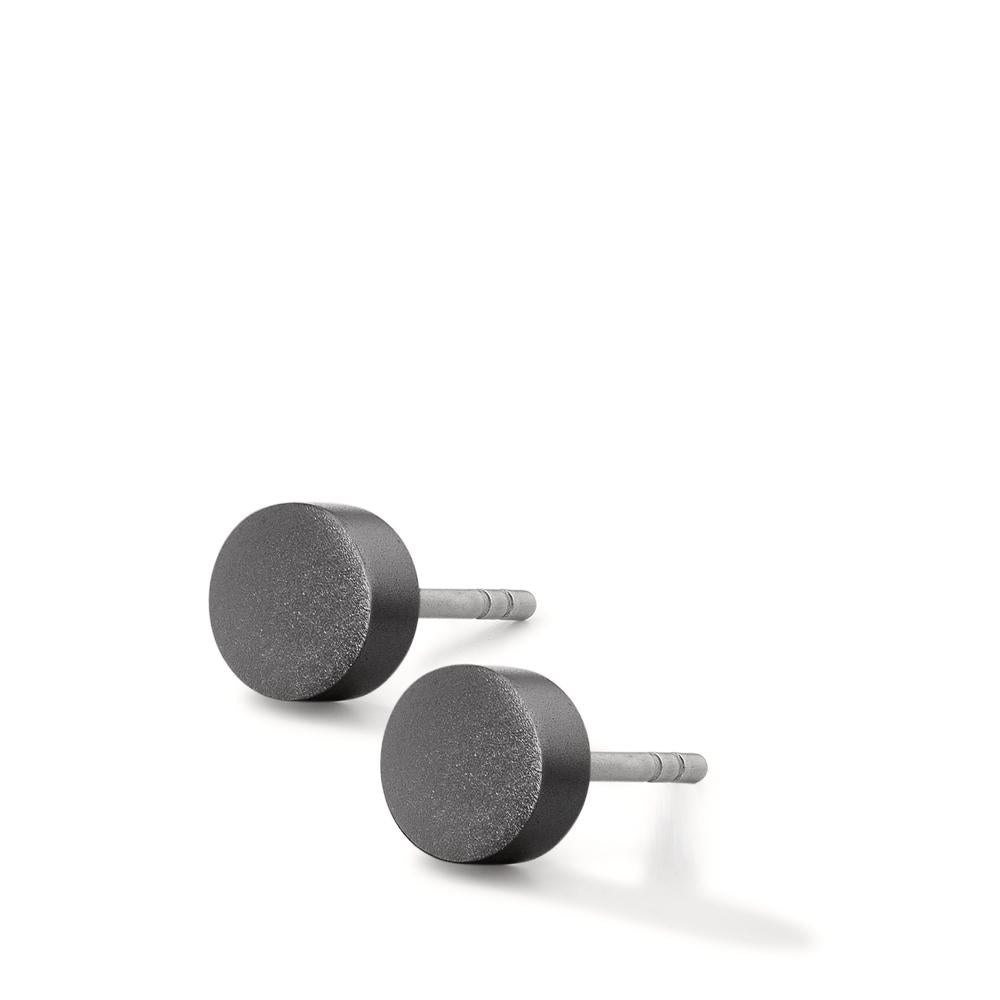 Ohrstecker Disc Ø5mm aus Aluminium in Moonstone Grey, Stift und Verschluss aus Edelstahl