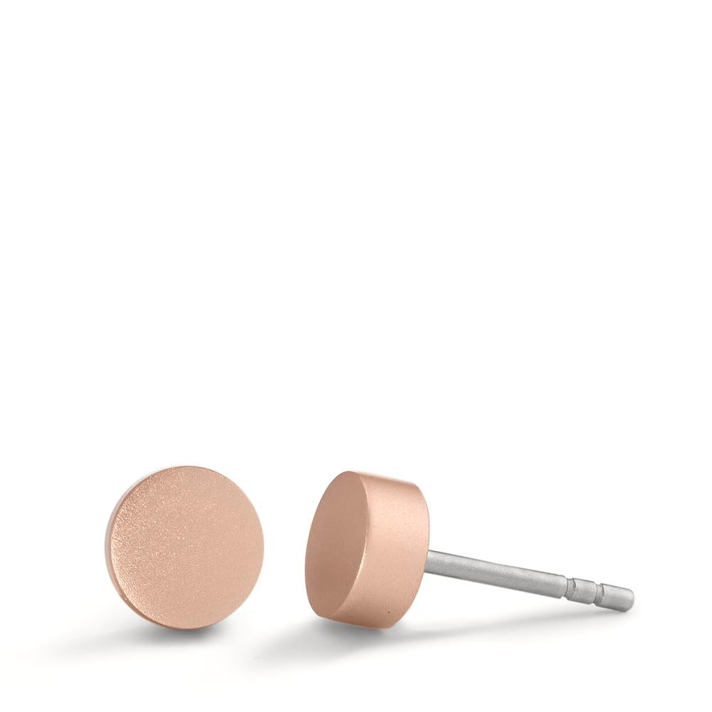 Ohrstecker Disc Ø6mm aus Aluminium in Light Rosé, Stift und Verschluss aus Edelstahl