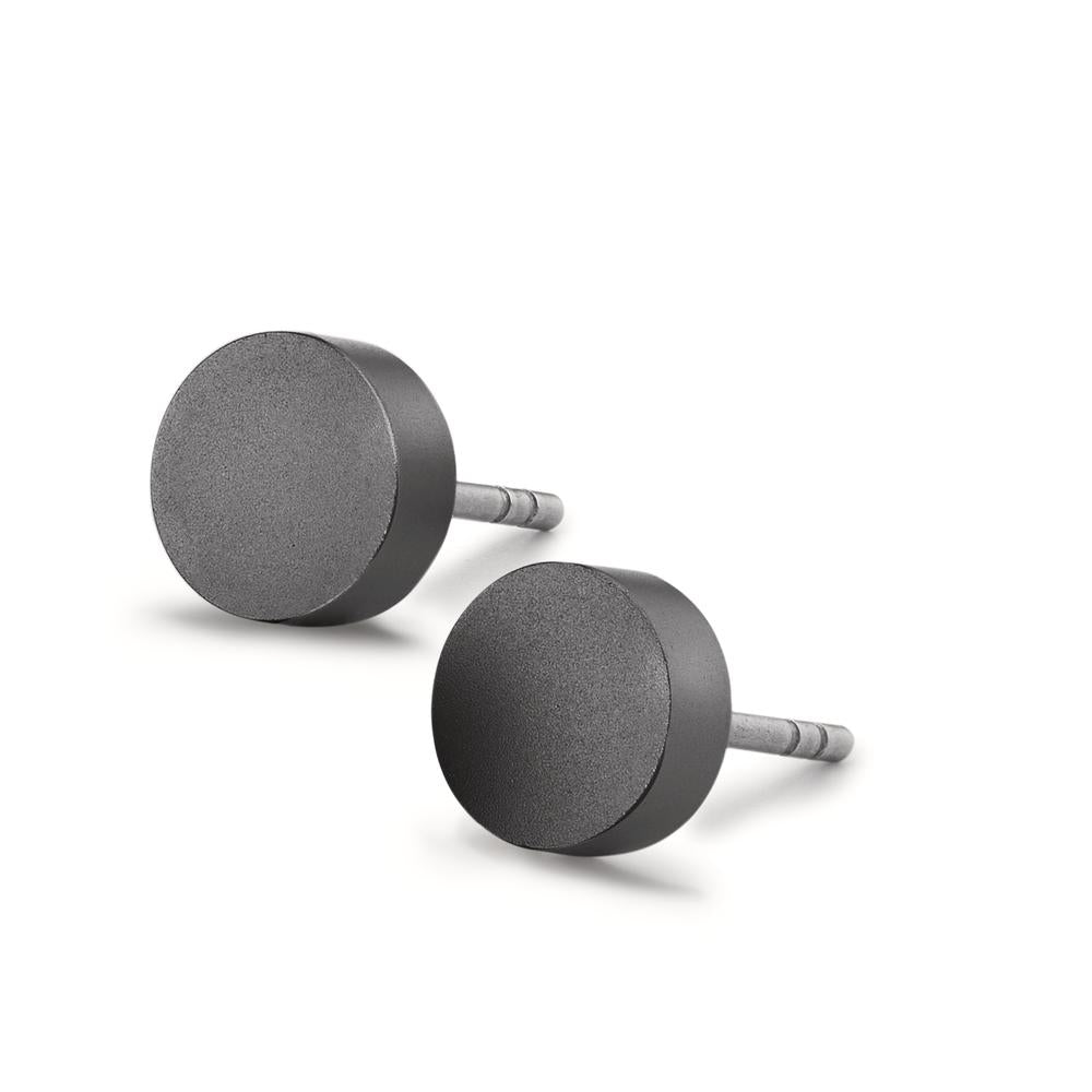 Ohrstecker Disc Ø7mm aus Aluminium in Moonstone Grey, Stift und Verschluss aus Edelstahl