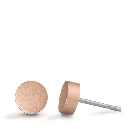 Ohrstecker Disc Ø7mm aus Aluminium in Light Rosé, Stift und Verschluss aus Edelstahl