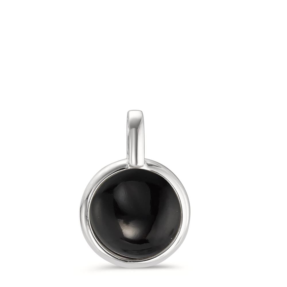 Anhänger Silber Onyx rhodiniert Ø14 mm