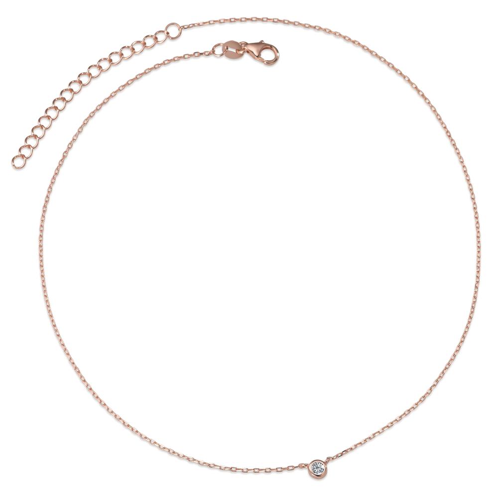 Collier Silber Zirkonia rosé vergoldet verstellbar