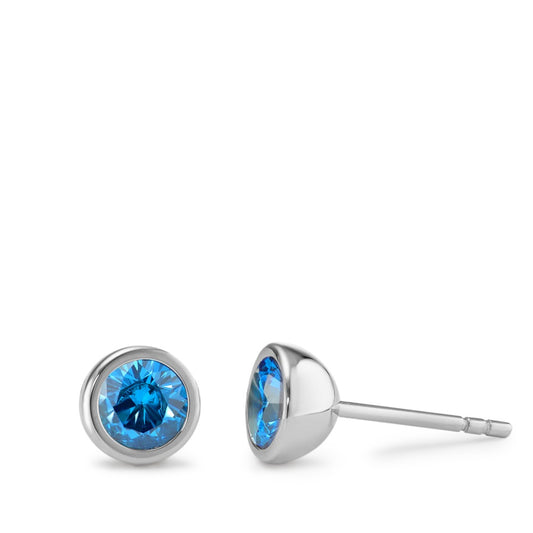 Ohrstecker Joy Edelstahl mit Sky Blue Zirkonia, Ø7mm