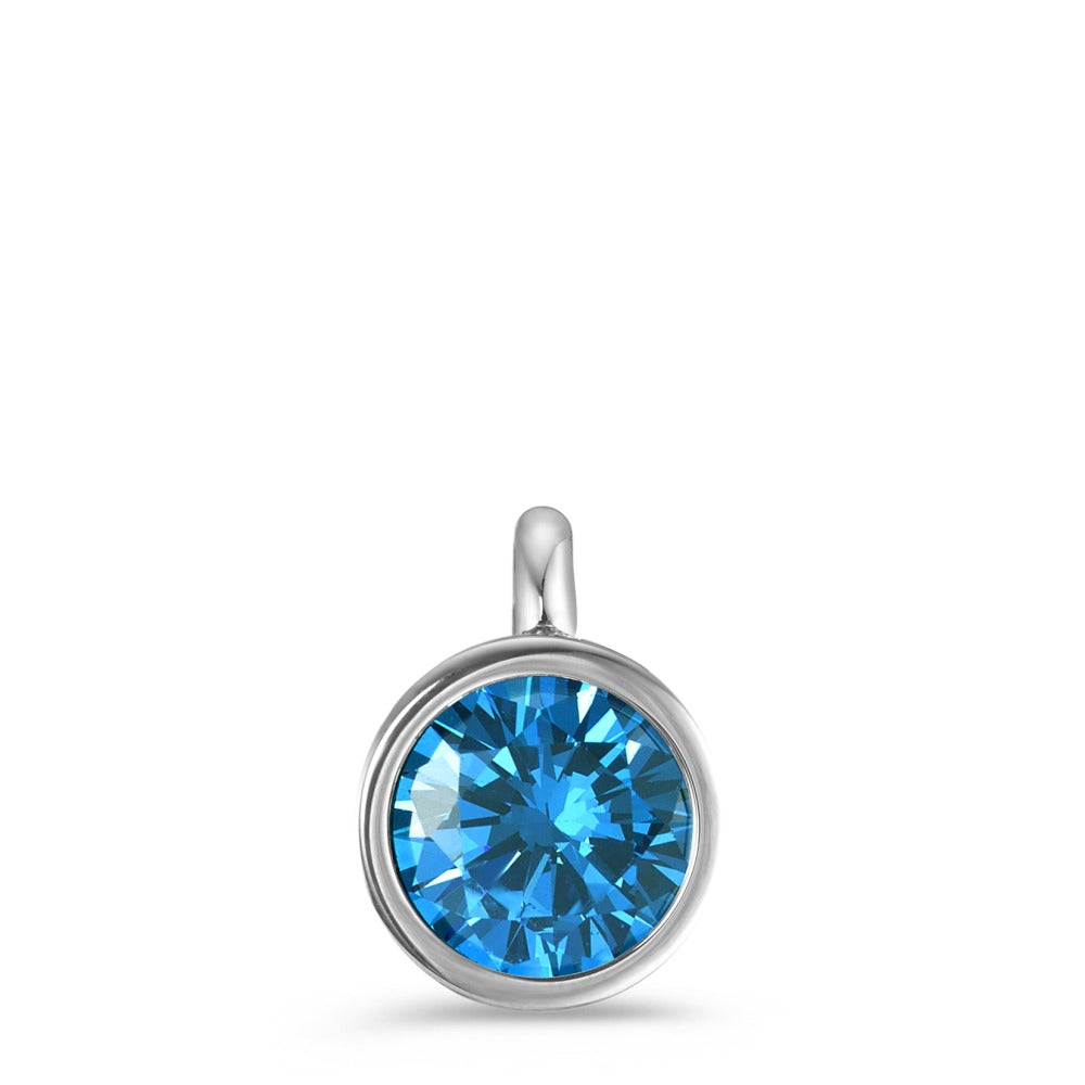 Charm-Anhänger Joy Edelstahl mit Sky Blue Zirkonia, Ø9.5mm