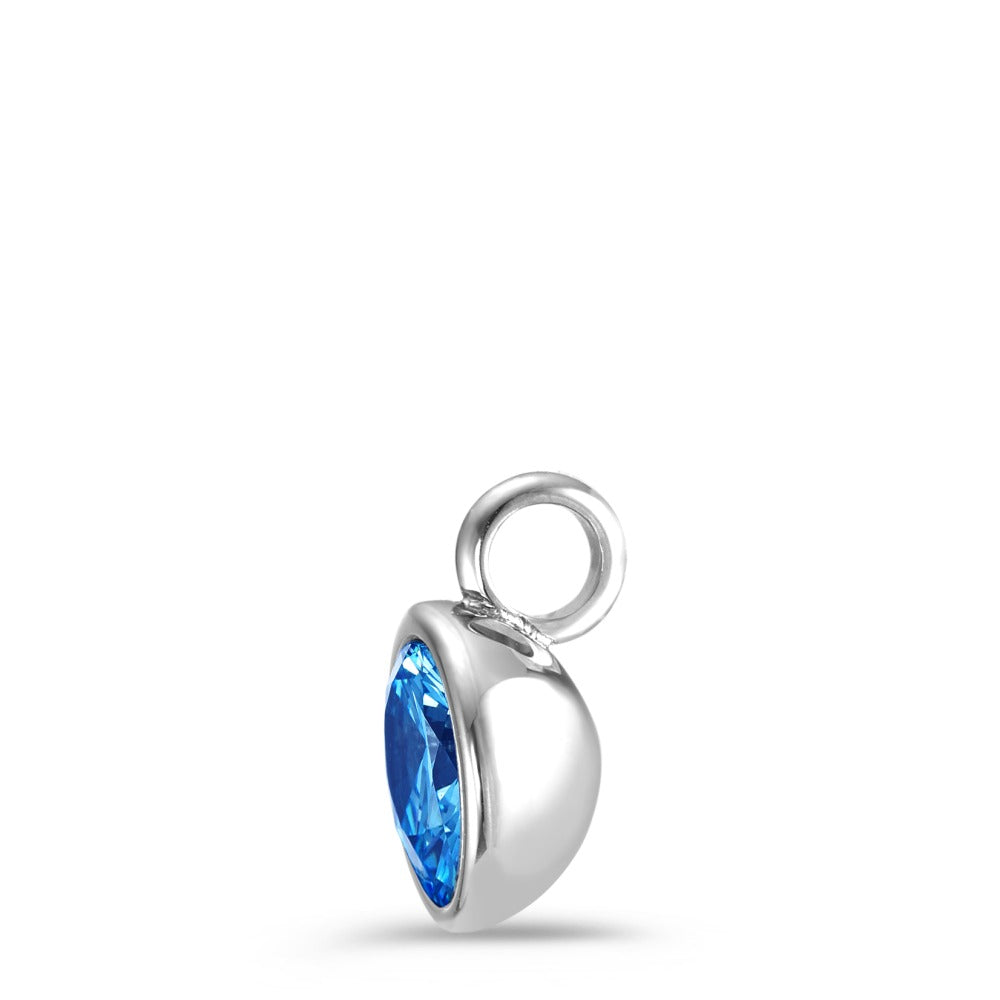 Charm-Anhänger Joy Edelstahl mit Sky Blue Zirkonia, Ø9.5mm