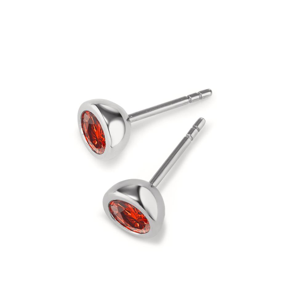 Ohrstecker Joy Edelstahl mit Mandarine Zirkonia, Ø7mm