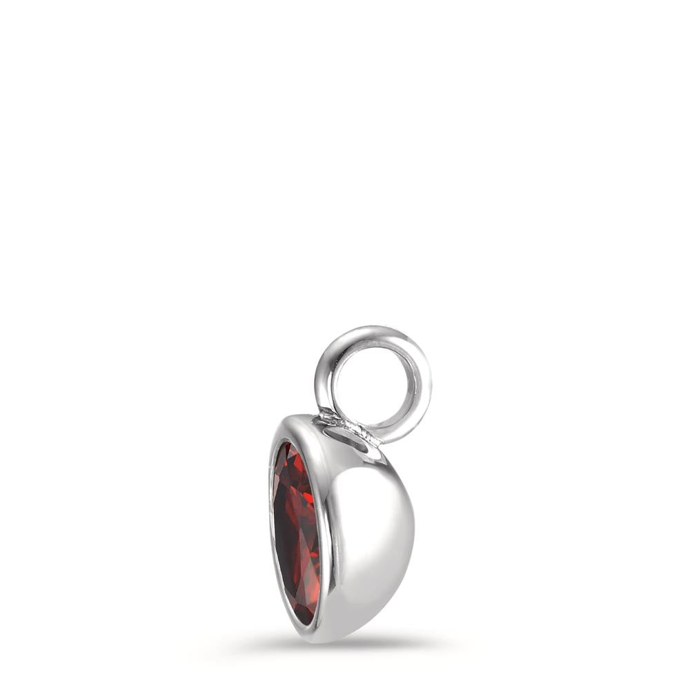 Charm-Anhänger Joy Edelstahl mit Cherry Red Zirkonia, Ø9.5mm