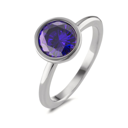 Fingerring Edelstahl Zirkonia violett Ø9.5 mm