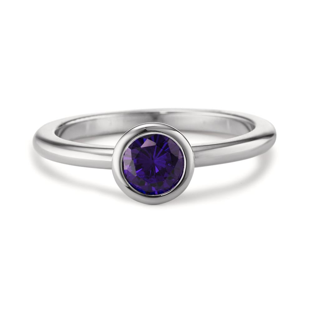 Fingerring Edelstahl Zirkonia violett Ø7 mm