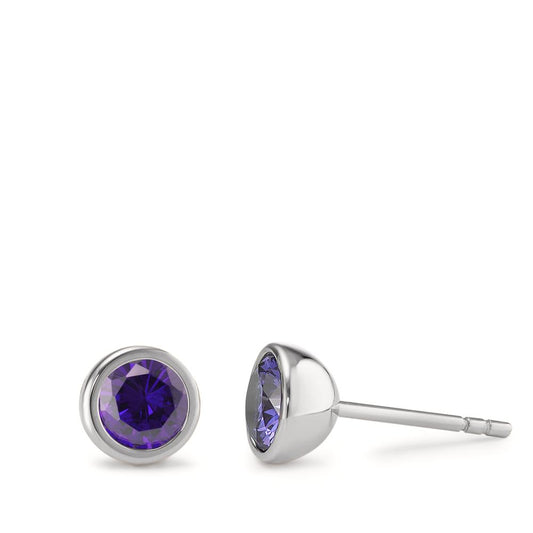 Ohrstecker Joy Edelstahl mit Purple Rose Zirkonia, Ø7mm