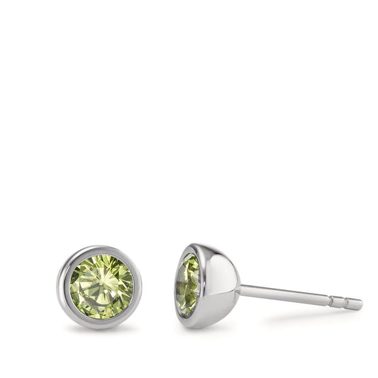 Ohrstecker Joy Edelstahl mit Apple Green Zirkonia, Ø7mm