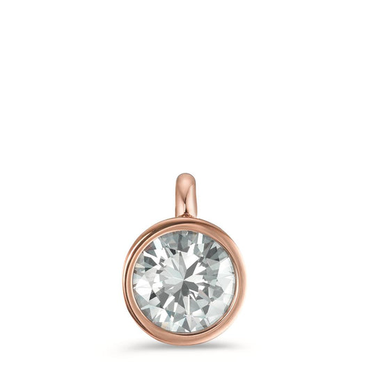 Charm-Anhänger Joy Roségold aus Edelstahl und Crystal White Zirkonia, Ø9.5mm