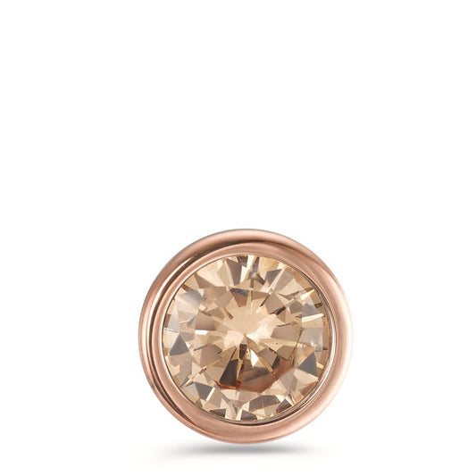 Anhänger Joy Roségold aus Edelstahl und Light Champagne Zirkonia, Ø13mm