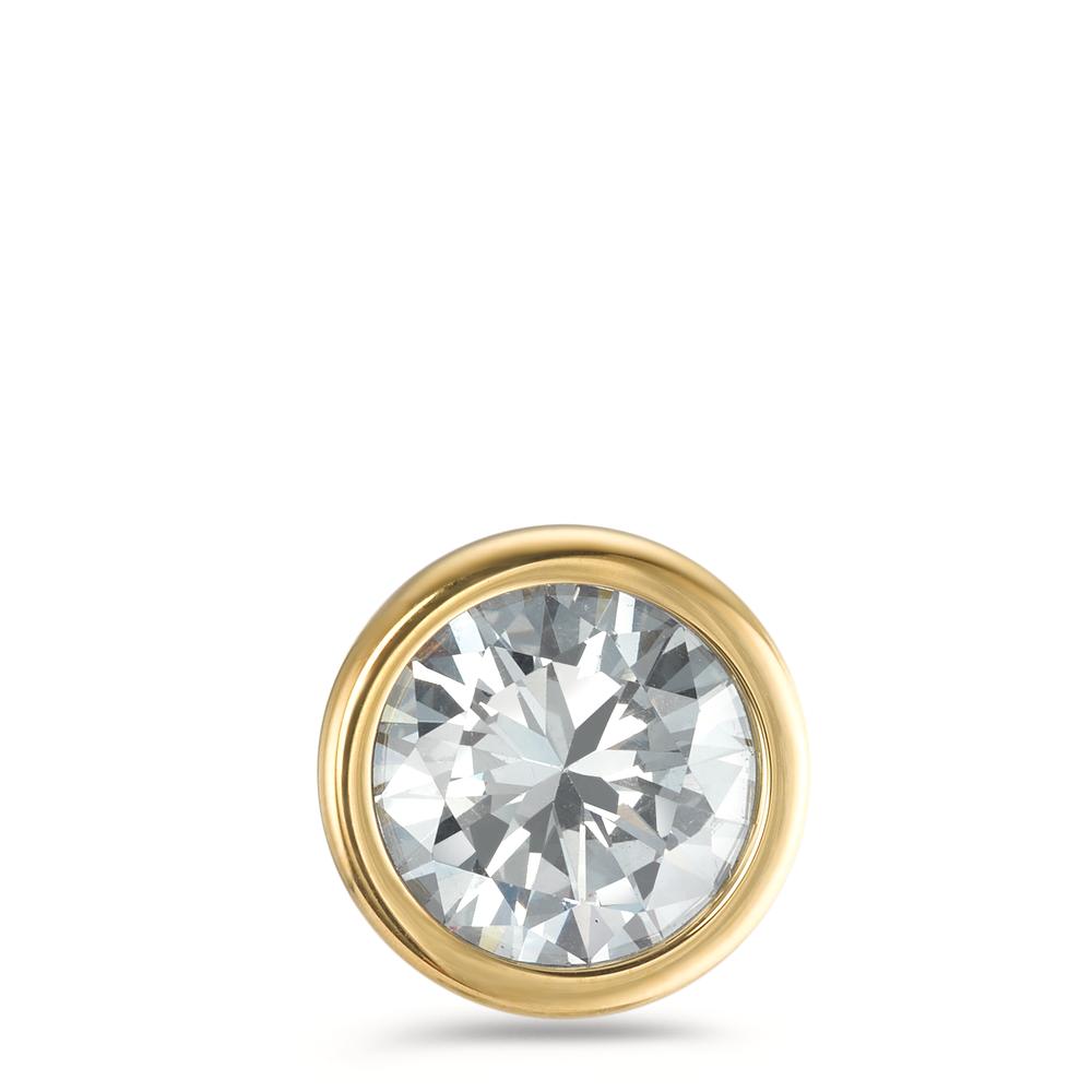 Anhänger Joy Gold aus Edelstahl mit Crystal White Zirkonia, Ø13mm