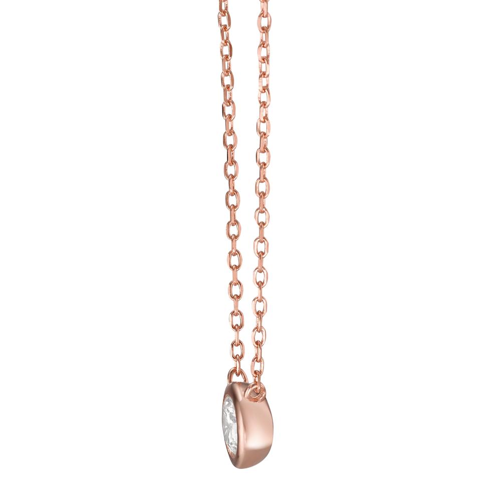 Collier Silber Zirkonia rosé vergoldet verstellbar Ø8 mm