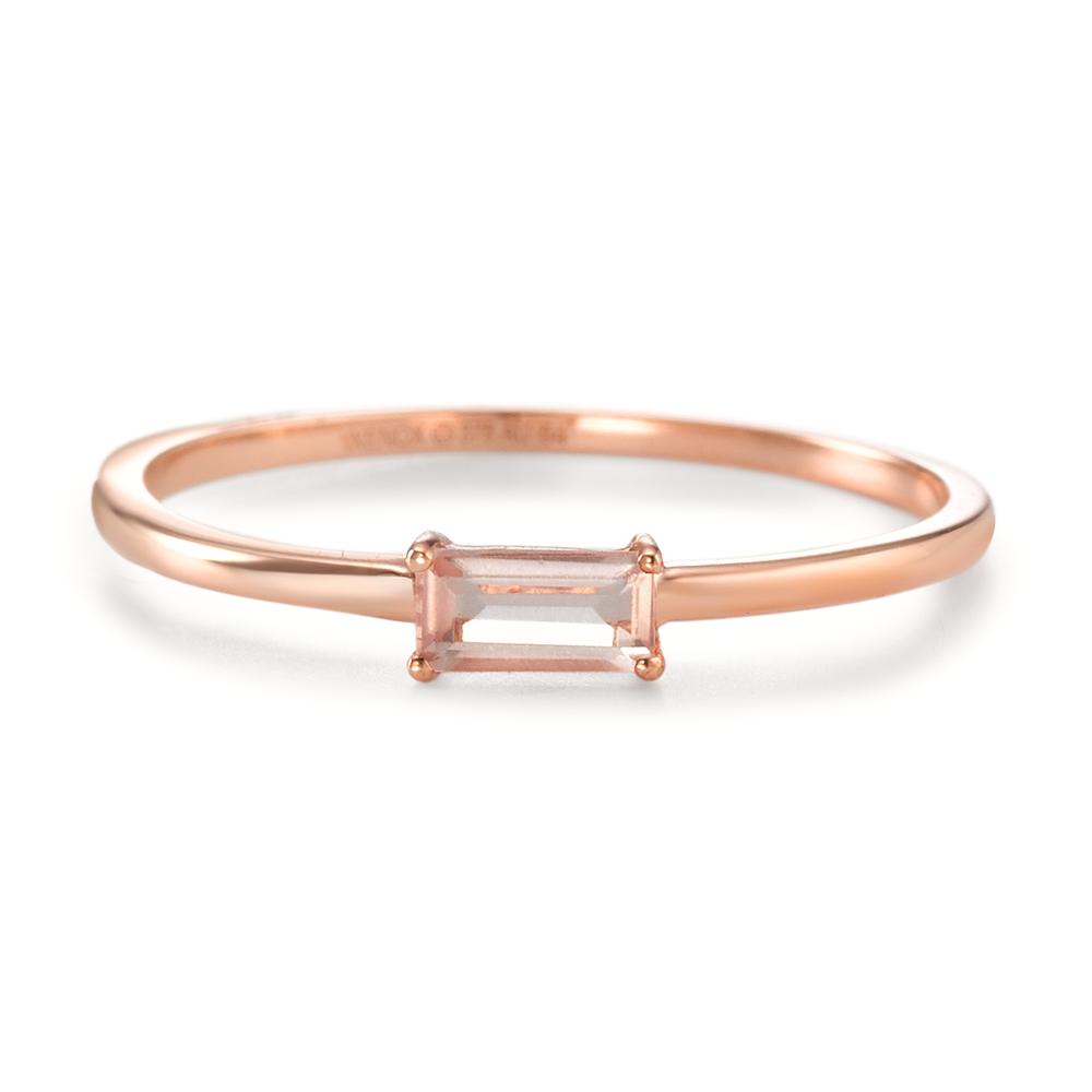 Solitär Ring 375/9 K Rosegold Rosenquarz Baguette