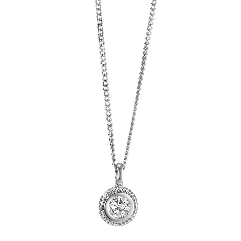 Collier 750/18 K Weissgold Diamant 0.10 ct, Brillantschliff, w-si 40-42 cm verstellbar Ø5.5 mm