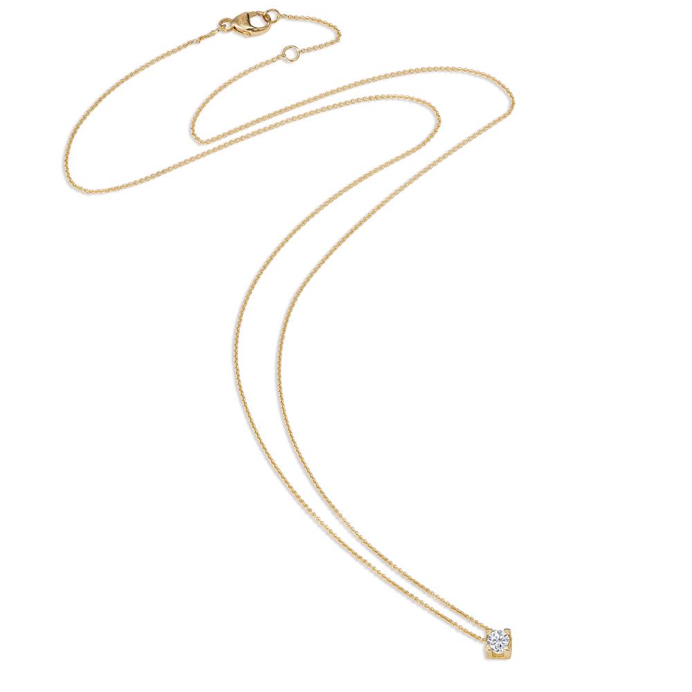 Collier 750/18 K Gelbgold Diamant 0.10 ct, w-si verstellbar