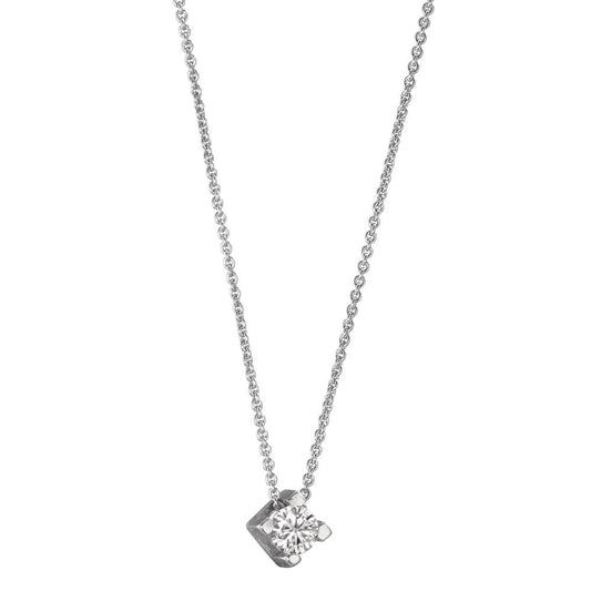 Collier 750/18 K Weissgold Diamant 0.10 ct, w-si verstellbar