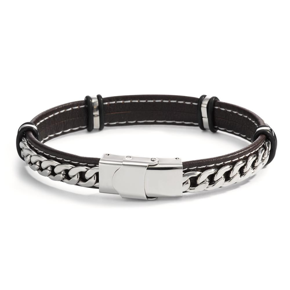 Armband Leder, Edelstahl