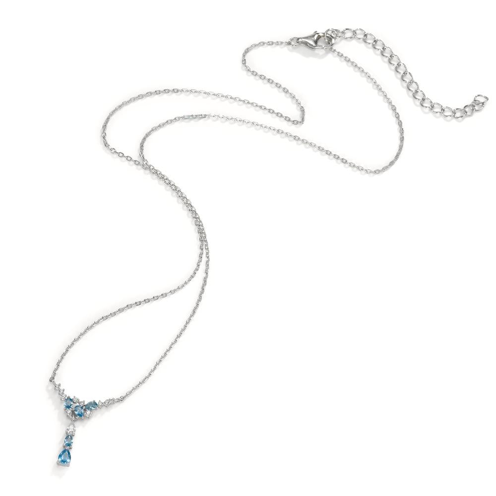 Collier Silber Zirkonia rhodiniert 40-45 cm verstellbar