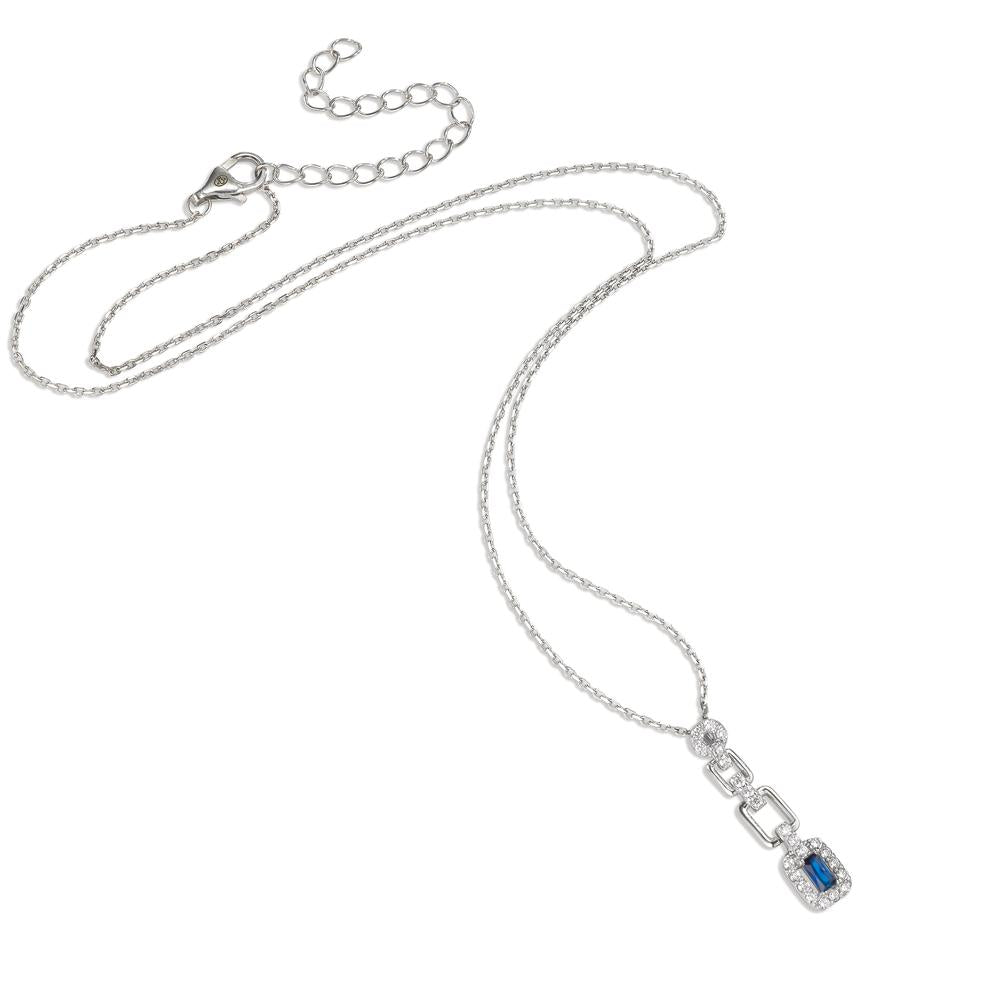 Collier Silber Zirkonia rhodiniert 39-44 cm verstellbar