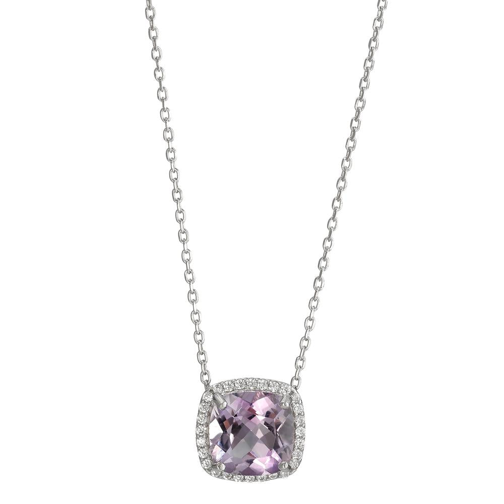 Collier Silber Amethyst rhodiniert 40-45 cm verstellbar